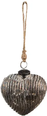 Produktbild von Graue Glas-Weihnachtskugel, 7 x 4 x 8 cm – Clayre & Eef