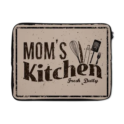 Produktbild von MuchoWow® Laptop Hülle 17 Zoll Laptoptasche Küche - Mama - Vintage - Zipper - Schutzabdeckung