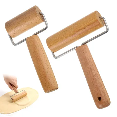 Produktbild von Teigroller - Set aus 2 Stück mit Griff - Zum Ausrollen von Teig - Klein und Zwei Größen