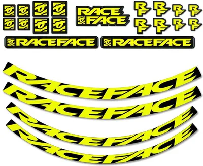 Produktbild von Race Face Laufrad Decal Set large neon gelb - stylisches Upgrade für dein Bik...