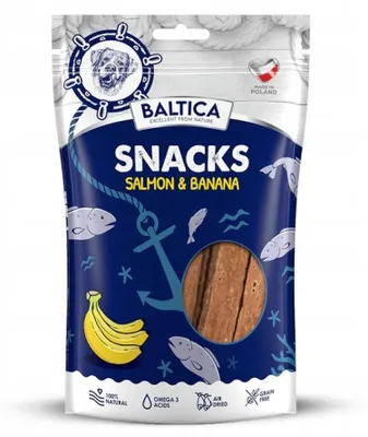 Produktbild von BALTICA Snacks Salmon with bananas - leckerli für hunde - 80g