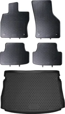 Produktbild von Gummi Kofferraumwanne + Fußmatten Set für VW Golf 8, Bj. 2020-