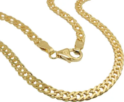 Produktbild von 3,7mm Kette Collier Doppelpanzerkette Halsschmuck, 585 Gelbgold 50cm
