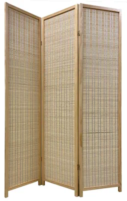 Produktbild von Fine Asianliving Bamboo Room Divider Natural 3 Panel W135xH180cm