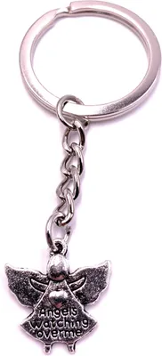 Immagine prodotto di Onwomania Angelo custode Angeli che vegliano su di me Portachiavi Portachiavi in metallo argento