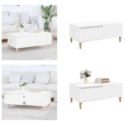 Obrázek produktu pro vidaXL Konferenční stolek bílý 90x50x36,5 cm materiál na bázi dřeva - Konferenční stolek - Konferenční stolky - Odkládací stolek - Rozkládací stolek