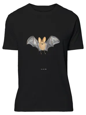 Produktbild von Mr. & Mrs. Panda T-Shirt Fledermaus Flügel - Schwarz - Geschenk, Tshirt, S, oberteil, Jersey-Shirt, Lustige Sprüche, Shirt