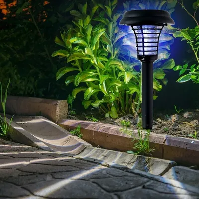 Produktbild von GRUNDIG LED Solarlampe & Insektenvernichter mit Erdspieß, Ø14xH43cm Solarleuchte Insektenfalle Gartenlampe Gartenleuchte Wegeleuchte Außenbeleuchtung