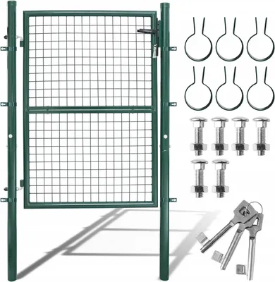 Zdjęcie produktu dla Brama Ogrodowa Zielona Ogrodzeniowa Z Zamkiem Furtka 100 X 100 Cm