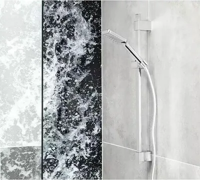 Image de Ensemble de douche Mali Buk, solution complète, 3 types de jets, hauteur : 80 cm, argenté