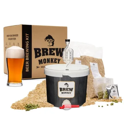 Produktbild von Brew Monkey® Bierbrauset IPA | Basic Set 5 Liter Bier | 5,7% Vol. | Bier Brauen Set | Männergeschenke | Bier Geschenke | Geburtstagsgeschenk
