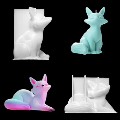 Zdjęcie produktu dla Solidchoice - 2 sztuki silikonowych form 3D do tworzenia świec i wyrobów rękodzielniczych