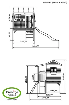 Produktbild von Stelzenhaus Saloon XL KDI + Rutsche grün