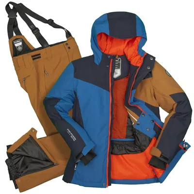 Produktbild von killtec Skianzug Jungen Set aus Skijacke dunkelblau Skihose braun Größe 140 - 140 | dunkelblau/braun