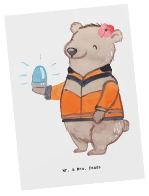 Produktbild von Mr. & Mrs. Panda Postkarte Rettungswagenfahrerin Herz - Weiß - Geschenk, Fotokarte, bildkarte, einzelkarte, Grußkarte, Postkarten