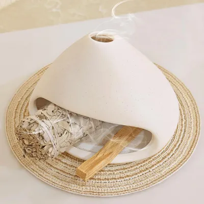 Productafbeelding van Palo santo houder brander - Houtskool bakhoor wierook brander - Rucherschaal - Salie Houder