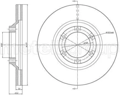 Produktbild von 2x METELLI Bremsscheibe 23-1745C für HYUNDAI GALLOPER II (JK-01) 45 2mm 277 0mm
