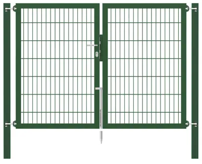 Immagine prodotto di Alberts 636760 Cancello doppio Flexo con accessori, verde, larghezza 200 cm, altezza 140 cm
