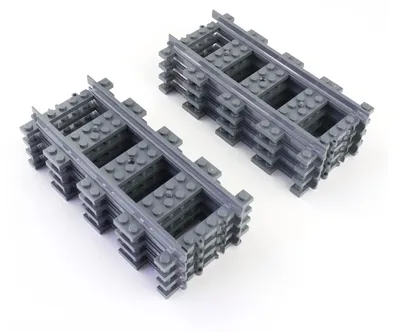 Produktbild von LEGO® City Eisenbahn Schienen Gerade Dunkelgrau - 53401 NEU! Menge 10x