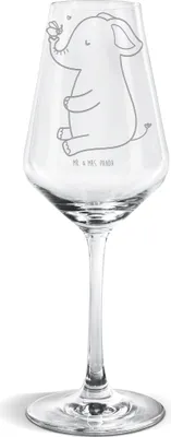 Produktbild von Mr. & Mrs. Panda Weinglas Elefant Biene - Transparent - Geschenk, Jahrestag, Für Weißwein, Lustige Sprüche, Weißweinkelch, Liebesspruch, wein glas, Hochzeitsgeschenk