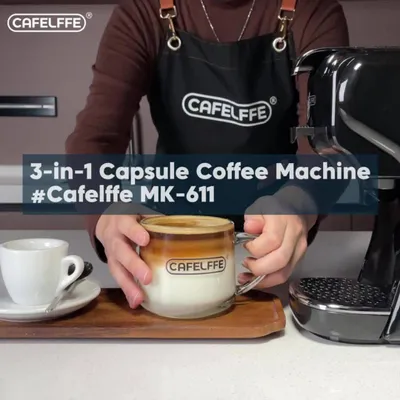 Image de Machine à café à capsules, 19 bars de pression, fonctionnement automatique, compatible avec différents types de capsules, 1450W