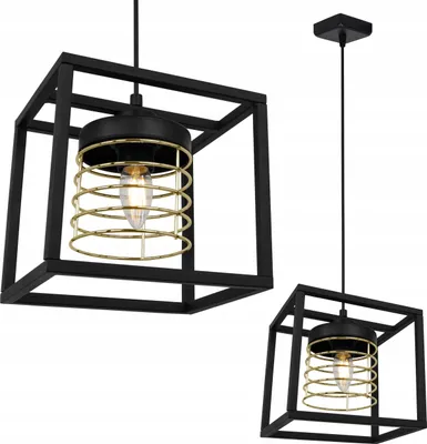 Produktbild von Rasti Cage Hängelampe - Deckenlampe für Wohnzimmer Schlafzimmer und Esszimmer- Pendelleuchte aus Metall und Glas - E27 - Gold - 1-Flammig