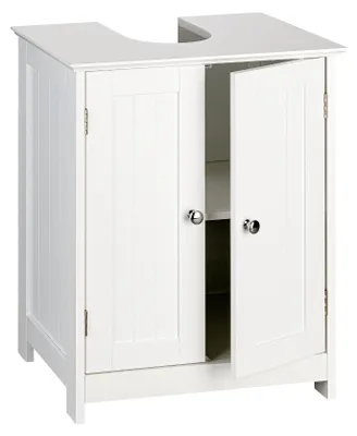Produktbild von Landhaus Waschbeckenunterschrank Marbella Badunterschrank weiß, Holz