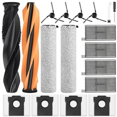 Produktbild von PromoHome® 18-teiliges Zubehörset für Dreame Aqua10 Ultra Roller Complete Saugroboter – 4 Staubbeutel, 4 Seitenbürsten, 4 HEPA-Filter, 2