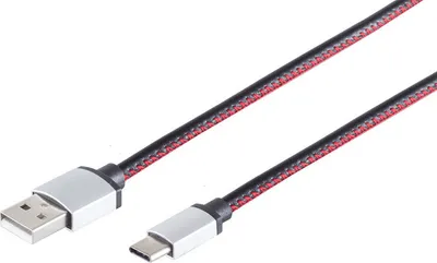 Produktbild von USB-Ladekabel A Stecker auf USB Typ C schwarz 0,9m