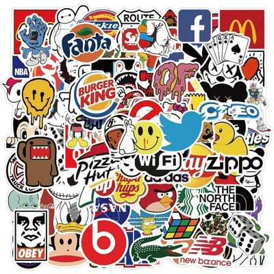 Image de Lot de 200 autocollants en vinyle étanches, style graffiti, pour la décoration de skateboards, ordinateurs portables, valises, voitures, motos, vélos, idéal pour un cadeau
