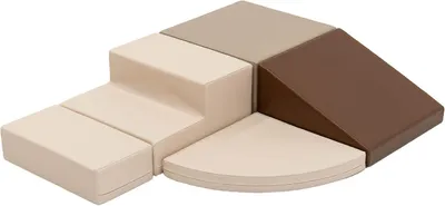Zdjęcie produktu dla Kącik zabaw z elementami do wspinaczki, 5 sztuk miękkich klocków, duże klocki, klocki z pianki, duże elementy konstrukcyjne (w kolorze piasku)