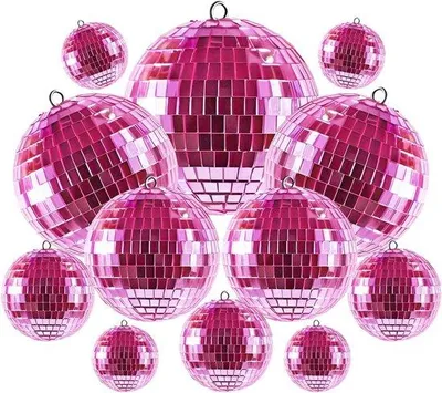 Zdjęcie produktu dla Małe różowe kulki dekoracyjne, 12 sztuk