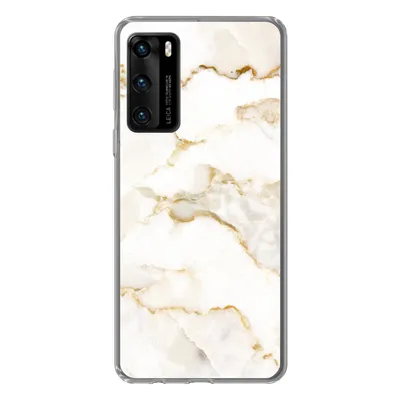 Produktbild von MuchoWow® Handyhülle Schutzhülle Hülle für Huawei P40 Marmor - Limette - Gold - Luxus - Marmoroptik - Weiß Silikon Softcase Handy Hülle - Handytasche
