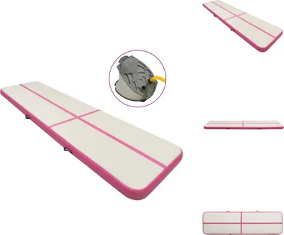 Produktbild von vidaXL Aufblasbare Gymnastikmatte mit Pumpe 800x100x20 cm PVC Rosa -  Yoga- & Pilatesmatten