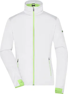 Produktbild von James+Nicholson JN1125 | Ladies` Sports Softshell Jacket - Farbe: White/Bright Green - Größe: M