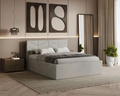 Zdjęcie produktu dla Łóżko tapicerowane LOSANGE 180x200 cm, kolor Beżowy - 02