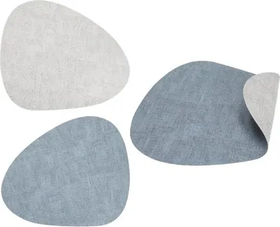 Produktbild von 4 Stück Platzsets 45 x 36 cm meliert Blau Grau zum Wenden
