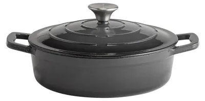 Gusseisen-Bräter mit Deckel, Ø 25 cm, 2,5 L, anthrazit, induktionsgeeignet