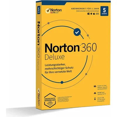 Produktbild von Norton 360 Deluxe Sicherheitssoftware Vollversion (PKC)