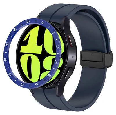 Produktbild von Für Samsung Galaxy Watch 6 Classic 47mm Smartwatch Schutzrahmen Zeitstrahl Blau