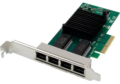 Produktbild von DIGITUS Netzwerkkarte 4Port RJ45 I350 4xRJ454 Anschlüsse