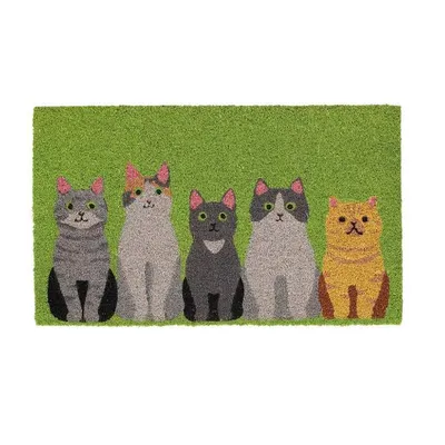 Produktbild von Bezaubernde Landhaus Türmatte, Kokos Matte, Fussmatte Katze sitzend, Bauernhof