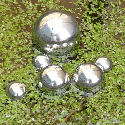 Produktbild von Dekokugel - Schwimmkugeln silber 3 Größen 6er Set
