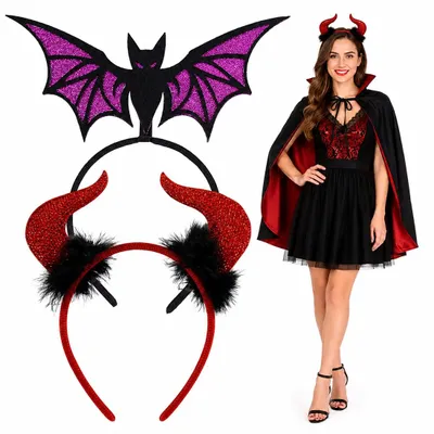 Teufelshörner Haarreifen 2er-Set für Halloween & Karneval