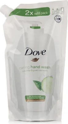 Obrázok produktu pre Dove Caring Hand Wash Cucumber & Green Tea Scent, Ruky, Tekuté mydlo, Hydratačný, Čistiaci, Osviežujúce, uhorka, 500 ml, 1 kusov