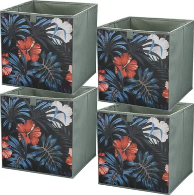 Produktbild von Lavita Storage Box | faltbare Aufbewahrung Boxen 31 x 31 x 31 cm | Schubladen-Organizer Box| Ordnungssysteme für Kleidung | Kleideraufbewahrung & Organisation | Wiese | 4 stück