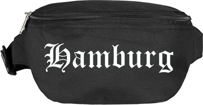 Produktbild von Hamburg Bauchtasche - Altdeutsch bedruckt - Gürteltasche Hipbag Schwarz