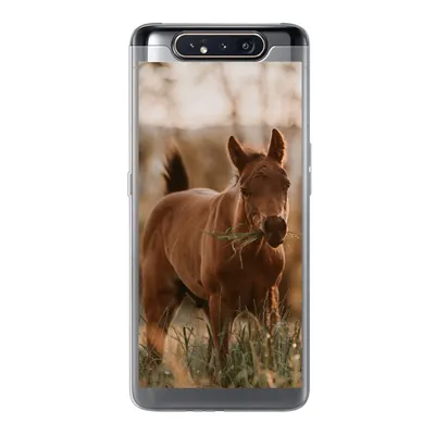 Produktbild von MuchoWow® Handyhülle Schutzhülle Hülle für Samsung Galaxy A80 Pferd - Sonne - Gras Silikon Softcase Handy Hülle - Schutzdeckel