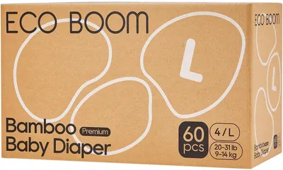 Produktbild von Babywindeln Größe 4, 9-14 kg, 60 Stück, Bambusviskose (aus Bambuszellstoff), für empfindliche Babyhaut