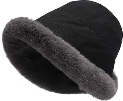Produktbild von MODFU Mützen, Herbst Winter Verdickter Plüsch Anglerhut, Warm Fleece Fischerhut, Outdoor Mütze für Damen & Herren, Kuschelig & Bequem, Winddicht & Kältefest, Schwarz